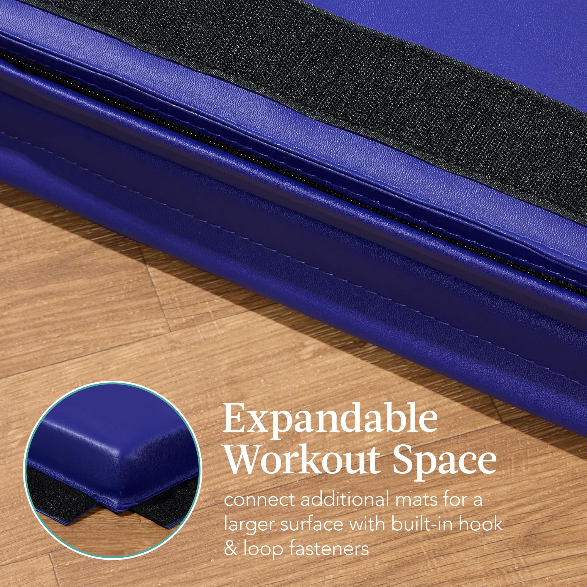 Best Choice Products 10ftx4ftx2in Folding Gym Mat 4-Panel Exercise Gymnastics Aerobics Workout Fitness Floor Mats w/Carrying Handles - Image 7