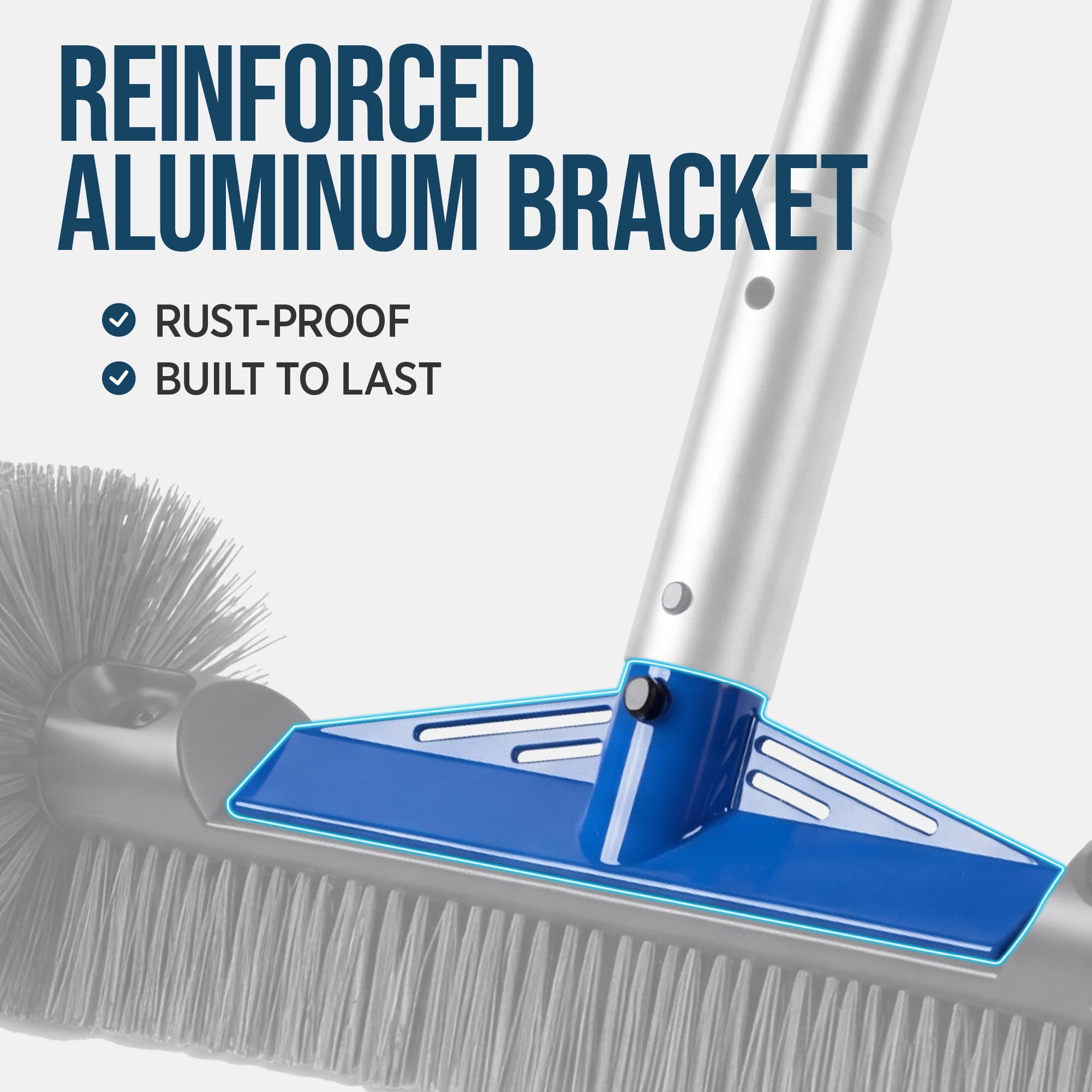 Best Choice Products 20" Pool Brush with 9 ft Aluminum Pole – Heavy-Duty Swimming Pool Wall & Floor Cleaning Set - Image 3