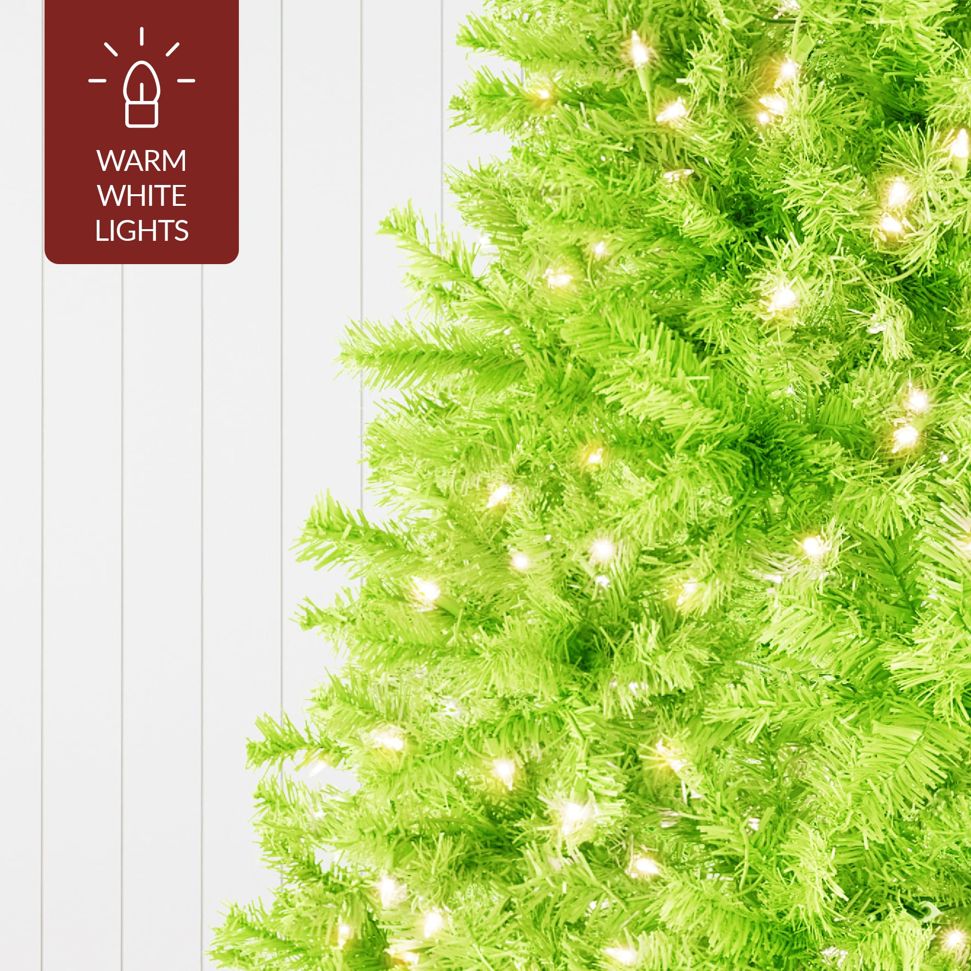 Best Choice Products 4.5ft Pre-Lit Lime Green Christmas Tree, Full Artificial Holiday Decoration w/ 362 Branch Tips, 175 Lights, Foldable Base - Image 8