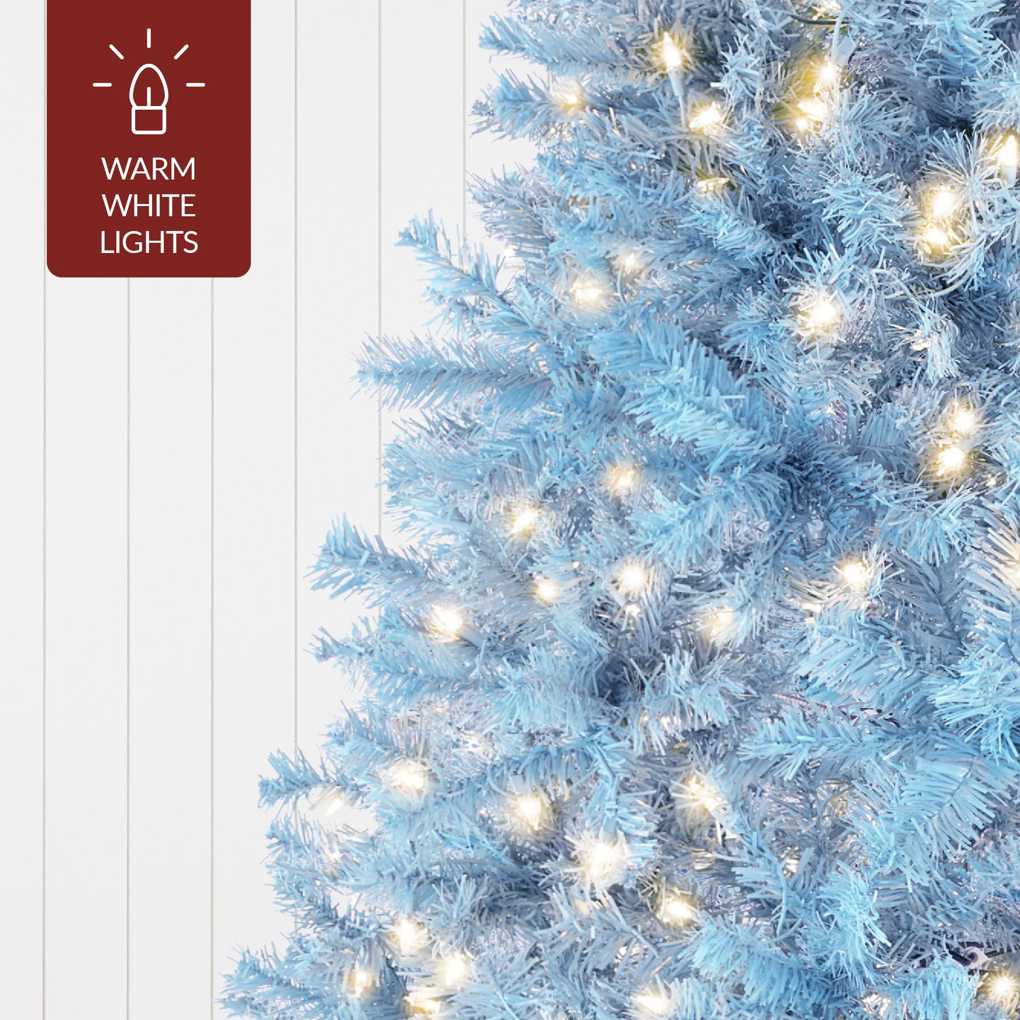 Best Choice Products 6ft Pre-Lit Baby Blue Christmas Tree, Full Artificial Holiday Decoration w/ 947 Branch Tips, 250 Lights, Foldable Base - Image 8