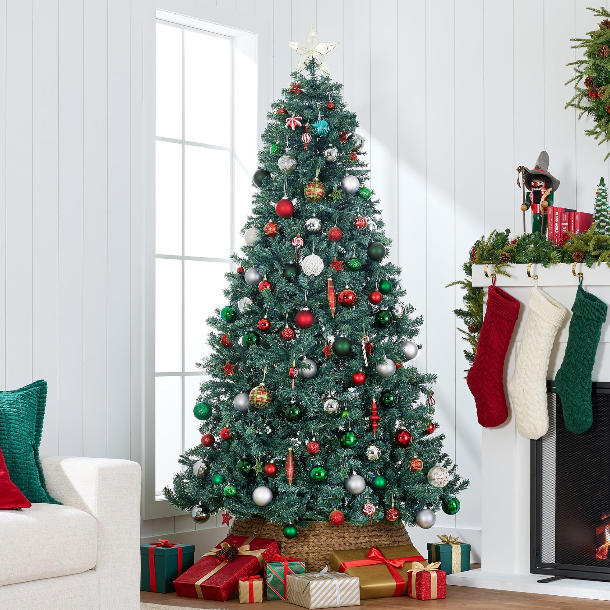 Best Choice Products 6ft Pre-Lit Blue Spruce Christmas Tree, Artificial Full Hinged Decor, Holiday Decoration w/ 250 Warm White Incandescent Lights, 900 Tips, Foldable Metal Base - Image 3