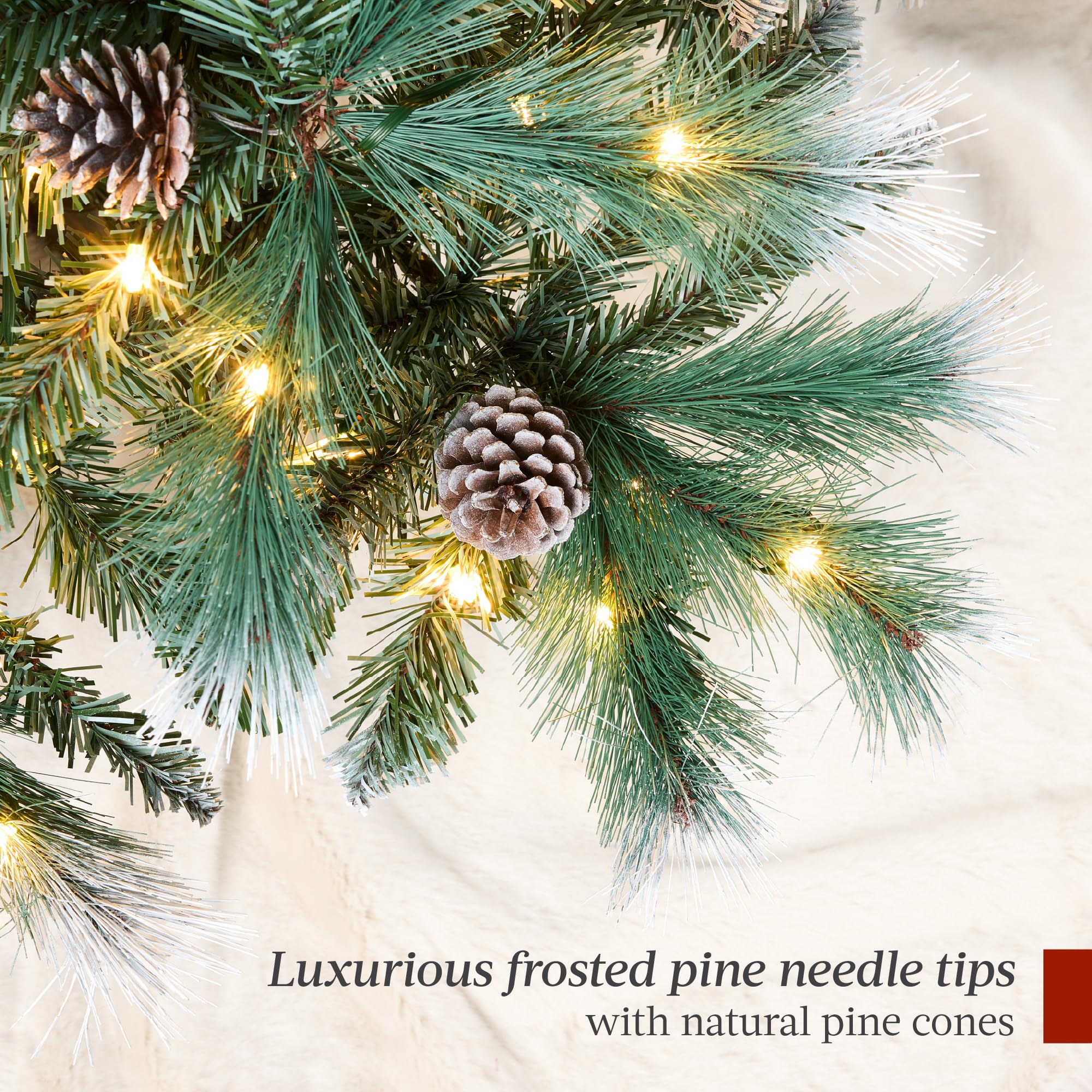 Best Choice Products 7.5ft Pre-lit Pencil Christmas Tree, Frosted Scotch Pine Slim Holiday Tree Decoration, Skinny Xmas Tree w/White & Multicolor LED Lights, Foldable Stand - Image 7