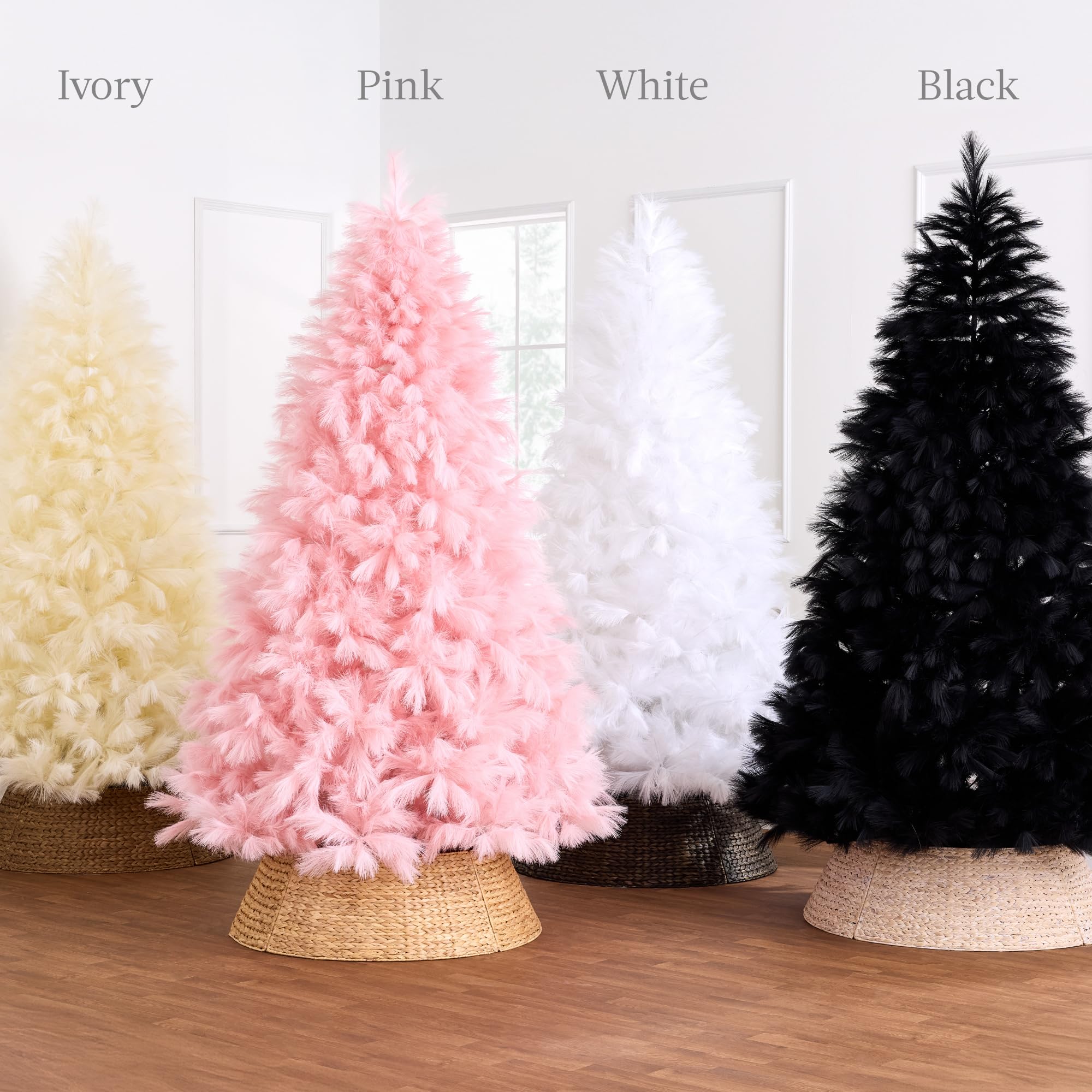 Best Choice Products Artificial White Pampas Christmas Tree, 4.5ft Premium Deluxe Unlit Pampas Grass Holiday Décor, Easy Assembly, Metal Base - Image 7
