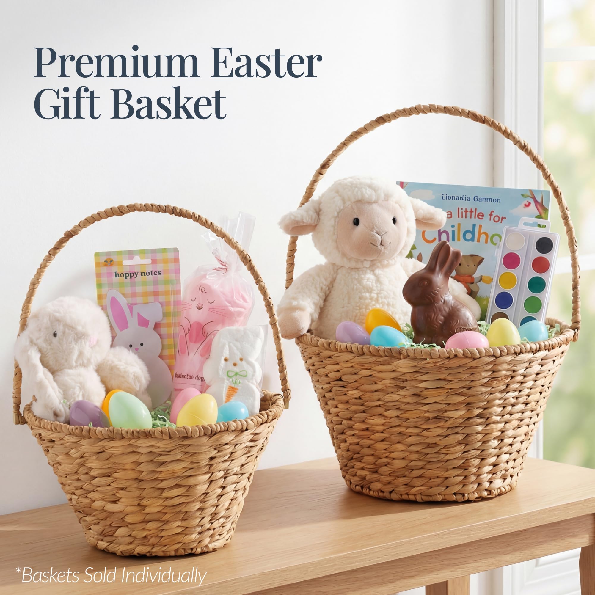 Best Choice Products Handwoven Easter Basket, Small Woven Easter Basket for Kids, Easter Egg Hunt Basket w/Collapsible Handle, Tapered Shape, Water Hyacinth - Natural - Image 5