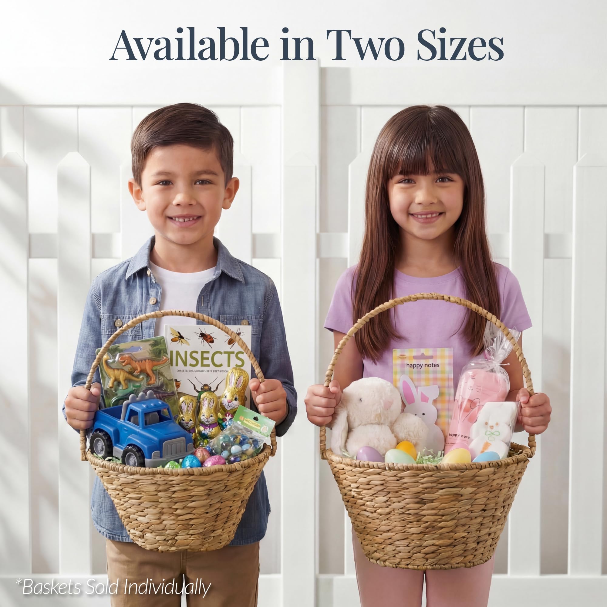 Best Choice Products Handwoven Easter Basket, Small Woven Easter Basket for Kids, Easter Egg Hunt Basket w/Collapsible Handle, Tapered Shape, Water Hyacinth - Natural - Image 7