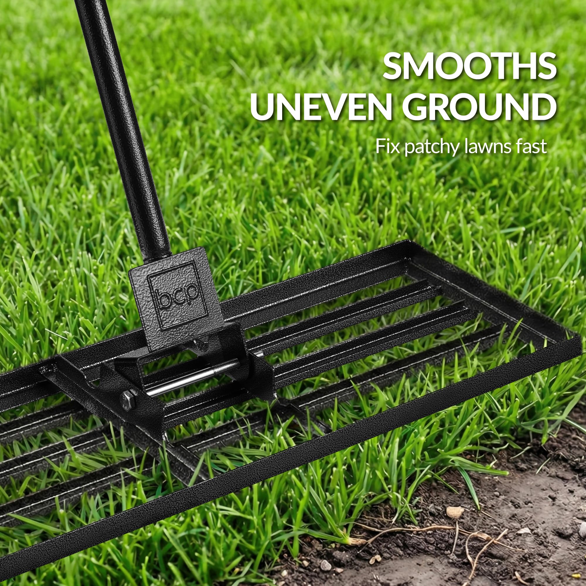 Best Choice Products Lawn Leveling Rake 30x10 inch Professional Grade Lawn Leveler Tool - Heavy Duty Soil Leveling Rake with 78in Long Handle for Yard, Garden, Landscaping, Golf Course, Farm, Pasture - Image 5