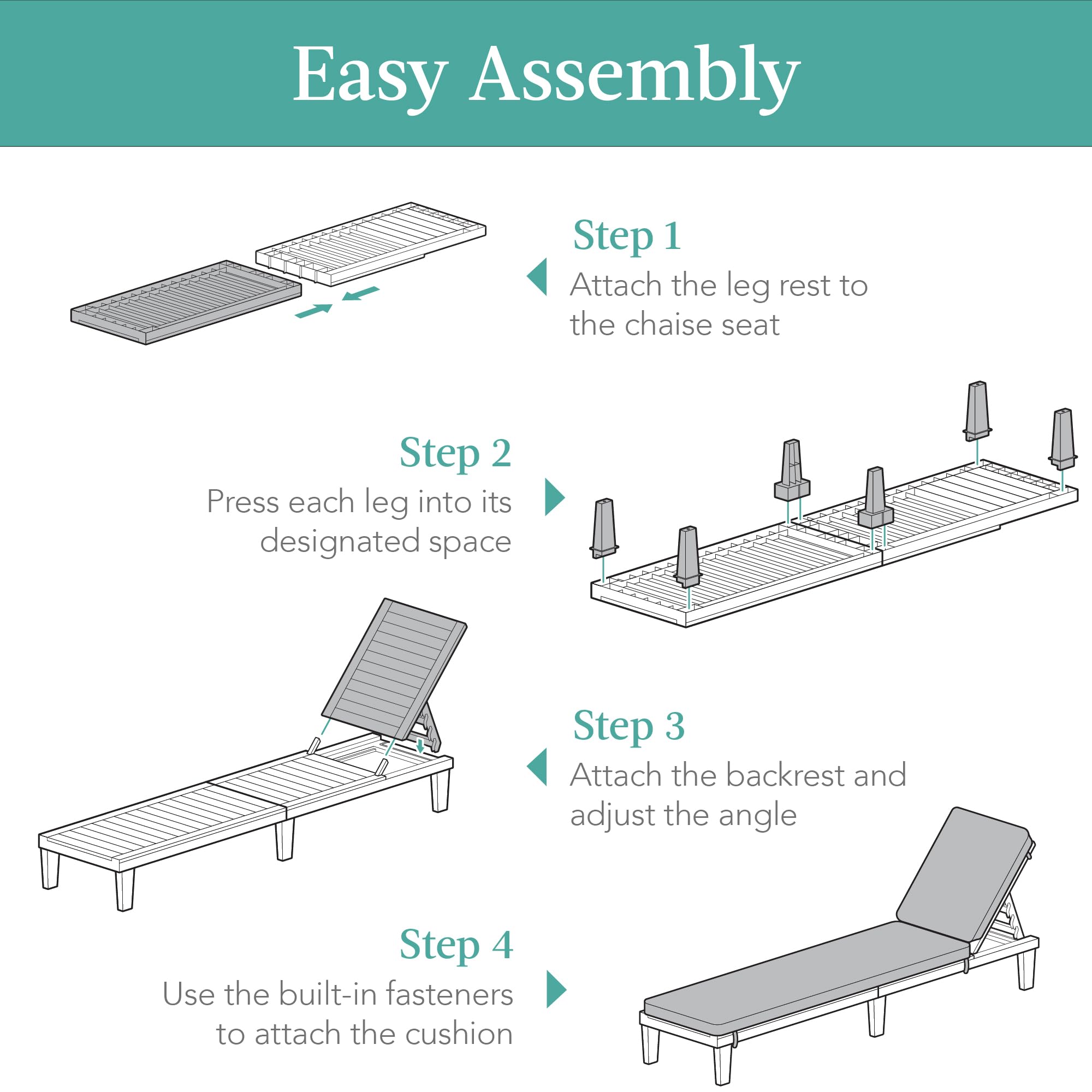 Best Choice Products Outdoor Lounge Chair, Resin Patio Chaise Lounger for Poolside, Backyard, Porch w/Seat Cushion, Adjustable Backrest, 5 Positions, 330lb Capacity - Brown/Ivory - Image 6