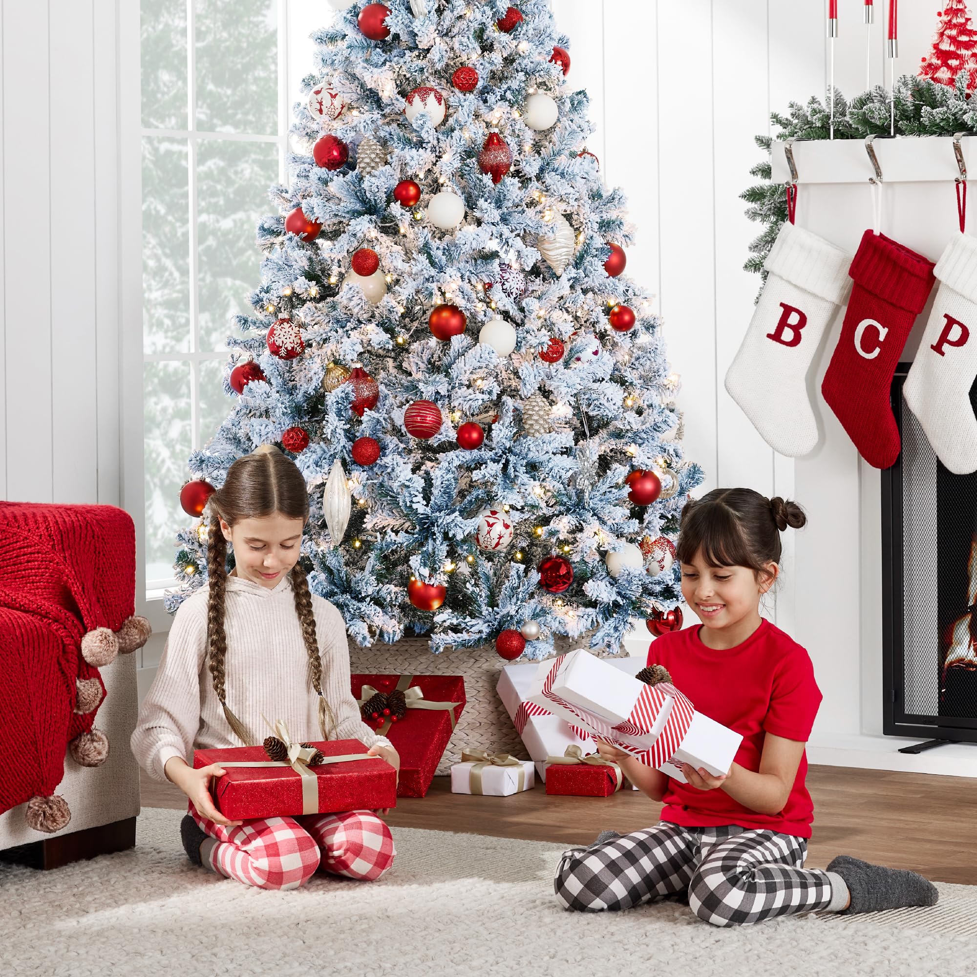 Best Choice Products Pre-Lit Ice Blue Christmas Tree, 9ft Artificial Flocked Full Fir Tree, Holiday Decoration w/ 900 Lights, 2,094 Branch Tips - Image 5