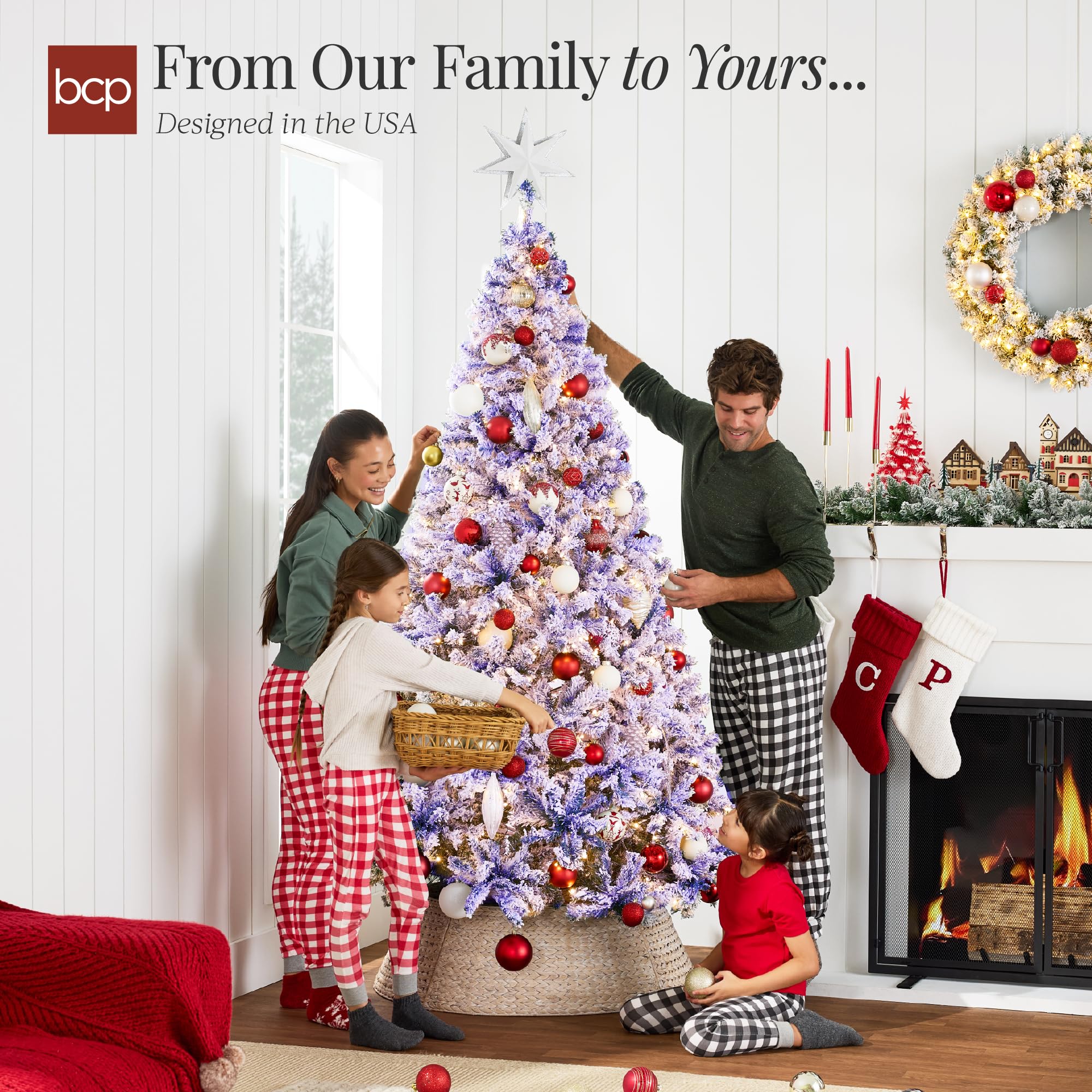 Best Choice Products Pre-Lit Lavender Christmas Tree, 6ft Artificial Flocked Full Fir Tree, Holiday Decoration w/ 250 Lights, 928 Branch Tips - Image 4