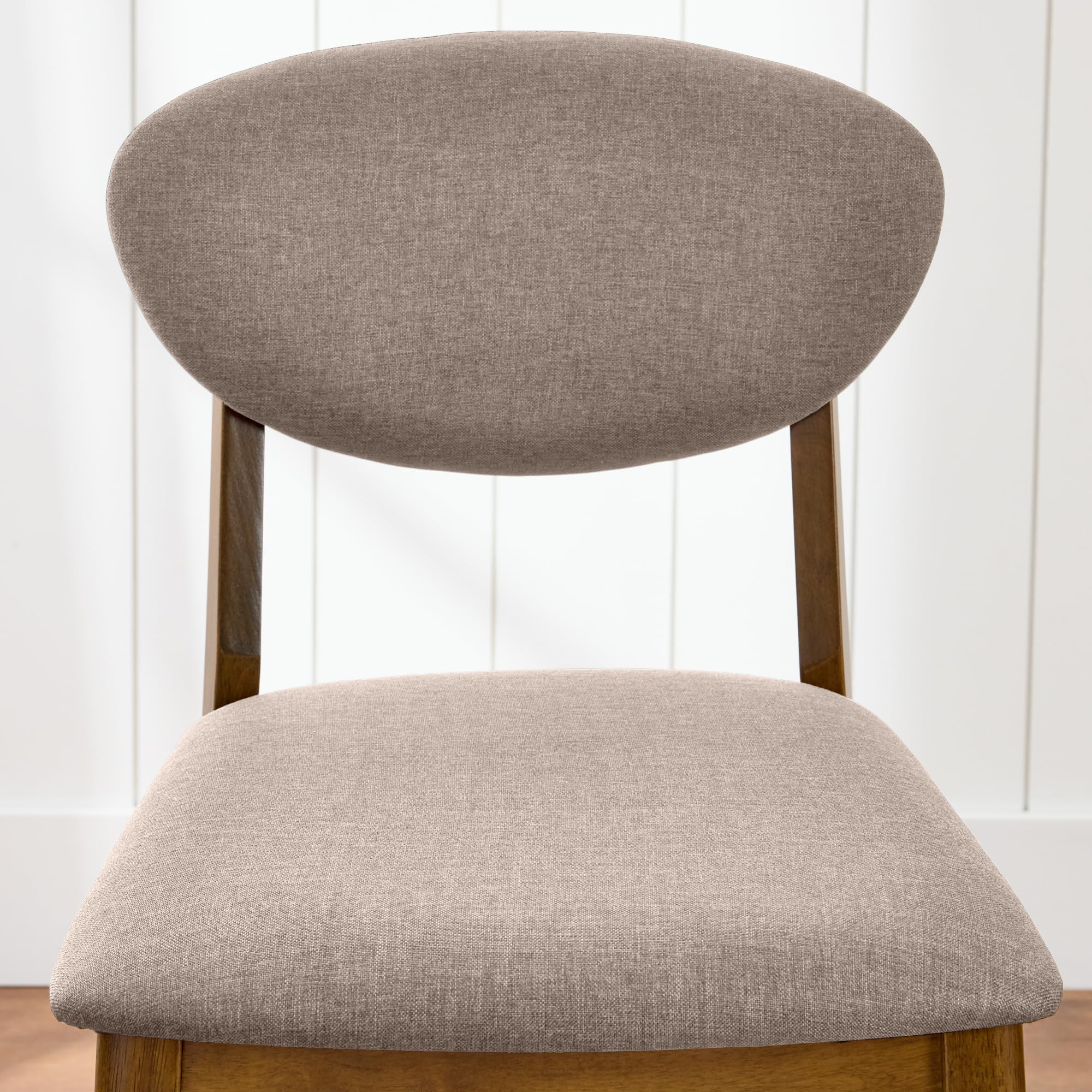 Best Choice Products Set of 2 Counter-Height Bar Stools, Mid-Century Modern, Armless Wood Stools W/Upholstered Seat Cushion & Backrest for Kitchen Island or Dining Room Bar - Walnut/Gray - Image 9